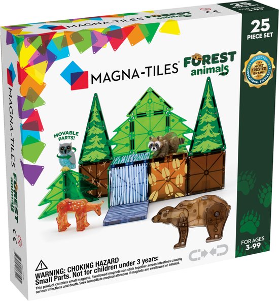 Magna Tiles - Bosdieren (forest) set - Magnetisch Speelgoed 25 stuks van Magna-Tiles