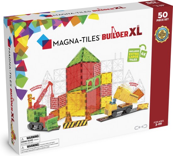 Magna-Tiles Builder XL 50 stuks - Geschikt vanaf 3 jaar - Multi van Magna-Tiles