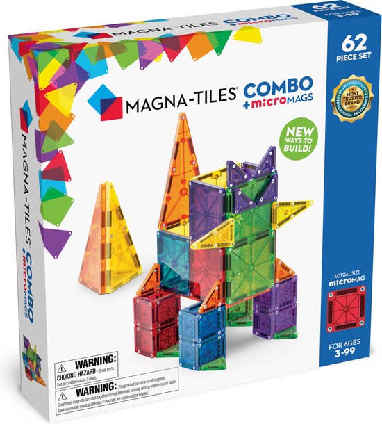Magna-Tiles Combo 62 stuks - Geschikt vanaf 3 jaar - Multi van Magna-Tiles