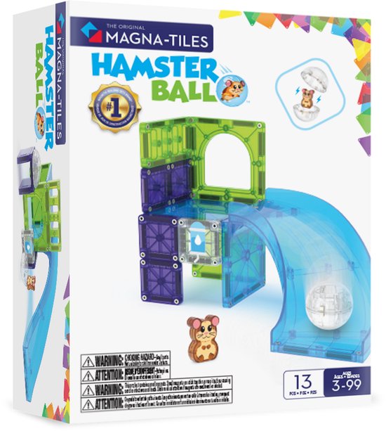 MAGNA-TILES Hamsterbal 13-delige dierenset - magnetisch bouw speelgoed - magnetische tegels - open einde speelgoed van Merkloos