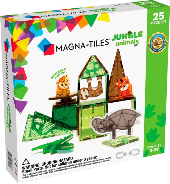Magna Tiles - Jungle Animals Dieren - Magnetisch Speelgoed 25st van Magna-Tiles