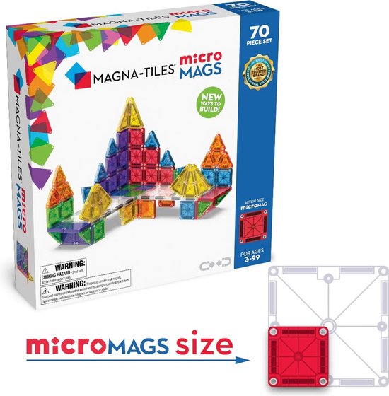 Magna-Tiles Micro Mags 70 stuks - Geschikt vanaf 3 jaar - Multi van Magna-Tiles