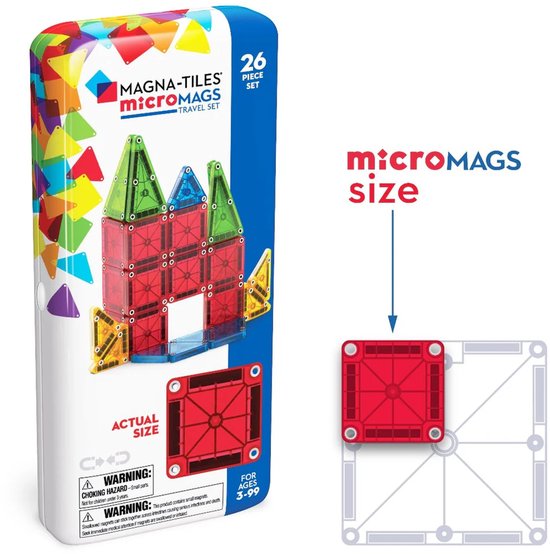 Magna-Tiles | Micro Mags Travel Set 26 Stuks Set van Magna-Tiles