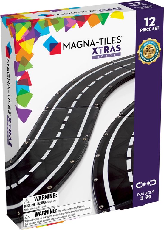 Magna-Tiles Xtras Roads uitbreidingsset 12 stuks van Magna-Tiles