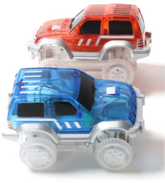 Magna-World® Race Track uitbreidingsset race cars 2 stuks - Magnetisch speelgoed - Magnetische bouwstenen - Montessori speelgoed - Magnetic Tiles - Magenetische tegels van Magna-World®