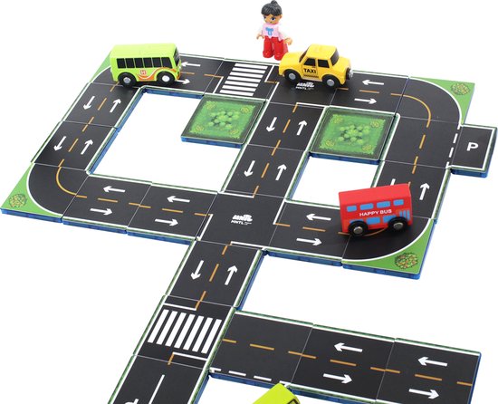 Magna-World® Uitbreidingsset Road Toppers 42 stuks - Magnetisch speelgoed - Magnetische bouwstenen - Montessori speelgoed - Magnetic Tiles - Magenetische tegels van Magna-World®