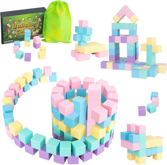 Magneetbouwstenen voor kinderen, 60 stuks, magnetische blokken, magnetisch speelgoed, creatief magnetisch speelgoed, Montessori voor jongens en meisjes van 3 tot 8 jaar van Merkloos