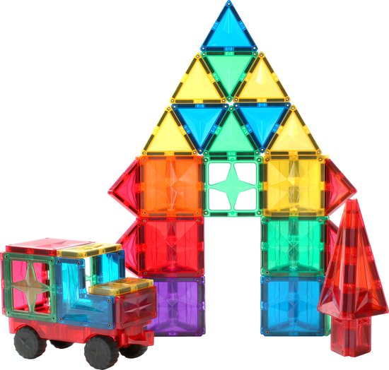 Magnetic Tiles 62 Stuks MNTL - Magnetische Tegels - Basic Teaching Aid Set - Montessori Speelgoed - STEAM Speelgoed - Speelgoed vanaf 3 jaar - Magnetisch Speelgoed van MNTL