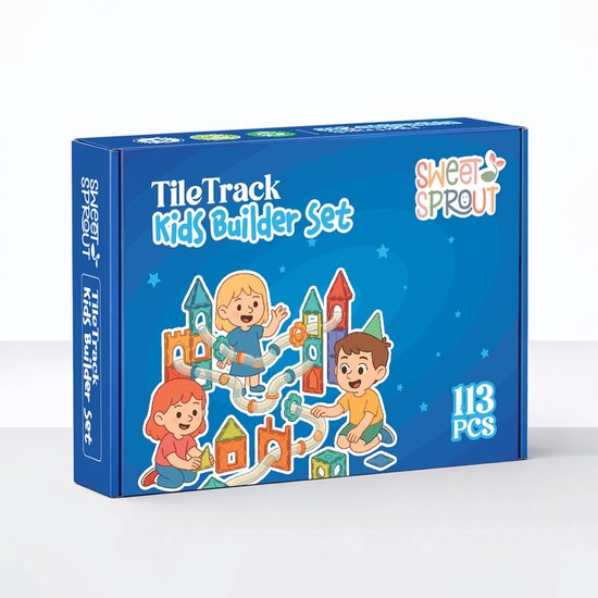 Magnetic tiles - Knikkerbaan - Constructiespeelgoed - 113 pcs van Merkloos