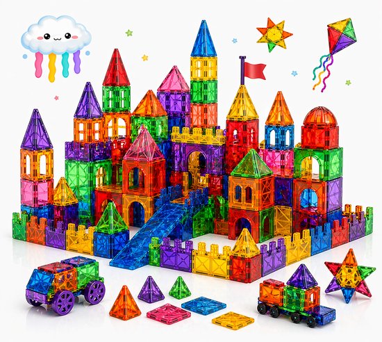 Magnetic Tiles - Magnetisch Speelgoed - 100 stuks - Constructie speelgoed - Magnetische tegels - Montessori speelgoed - Magnetic toys - Magnetische bouwstenen - Speelgoed Kinderen - Cosycorner van Merkloos