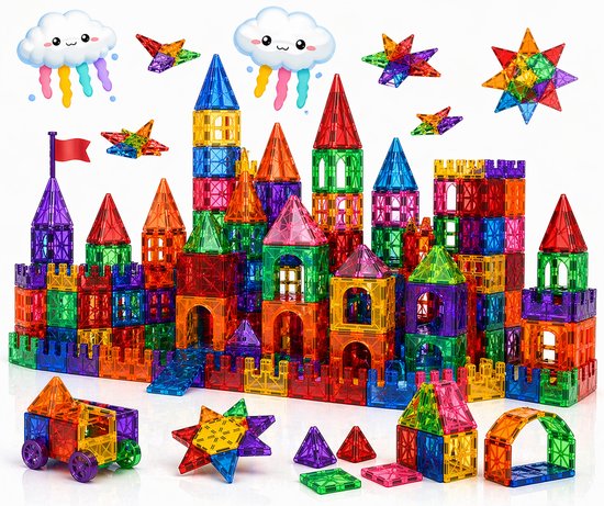 Magnetic Tiles - Magnetisch Speelgoed - 48 stuks - Constructie speelgoed - Magnetische tegels - Speelgoed - Cosycorner van Merkloos