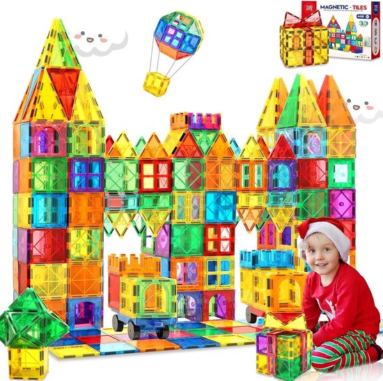 Magnetic Tiles - Magnetisch Speelgoed - 60 stuks - Constructie speelgoed - Magnetische tegels - Montessori speelgoed - Magnetic toys - Magnetische bouwstenen - Speelgoed Kinderen van Playbees
