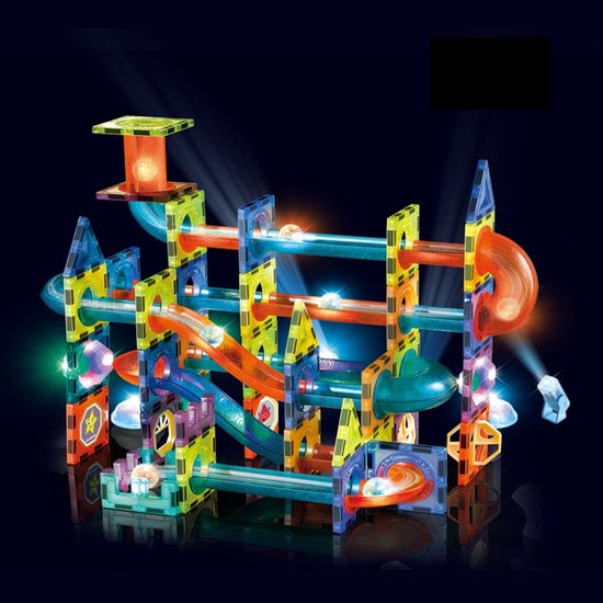Magnetic Tiles - Magnetisch Speelgoed - 65 Stuks - Knikkerbaan - Magnetische Tegels - Montessori - Bouwstenen - Voor 3, 4, 5, 6, 7, 8, 9 Jaar - Kinderen van Merkloos