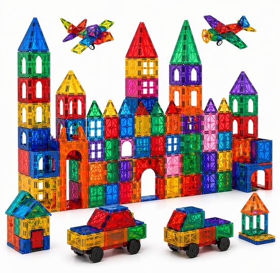 Magnetic Tiles - Magnetisch Speelgoed - 68 stuks - Constructie speelgoed - Magnetische tegels - Montessori speelgoed - Magnetic toys - Magnetische bouwstenen - Speelgoed Kinderen - cosycorner van Merkloos