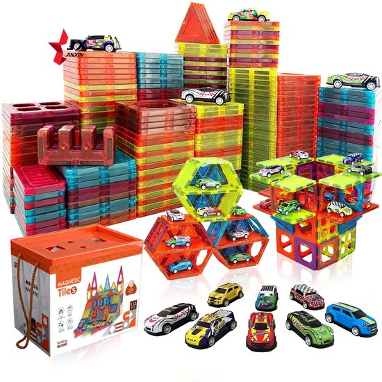 Magnetic Tiles - Magnetisch Speelgoed - 92 stuks - Inclusief auto's - Constructie speelgoed - Magnetische tegels - Montessori speelgoed - Magnetic toys - Magnetische bouwstenen - Speelgoed Kinderen van Merkloos