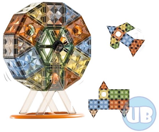 Magnetic Tiles – Reuzenrad 55 delig – Magnetische bouwblokken van Merkloos