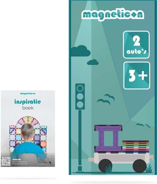 Magneticon - Auto onderstellen 2 stuks - Magnetisch speelgoed - Montessori speelgoed - STEM speelgoed - Cadeau kind - Speelgoed 3+ jaar van Magneticon