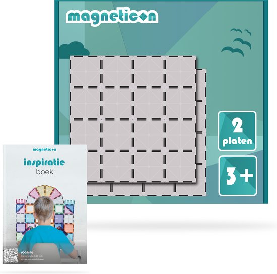 Magneticon - Basisplaten 2 stuks - Magnetisch speelgoed - Montessori speelgoed - Bouwplaat - STEM speelgoed - Speelgoed 3+ jaar van Magneticon