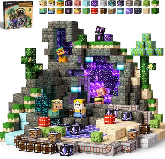 Magnetisch Bouwblokken Speelgoed – 100-delige Set – Inclusief Holle Gekleurde Bouwstenen – Montessori STEM Educatief Speelgoed – Magnetische Tegels voor Kinderen vanaf 3 Jaar – Creatief Constructiespeelgoed Cadeau voor Jongens en Meisjes van Merkloos