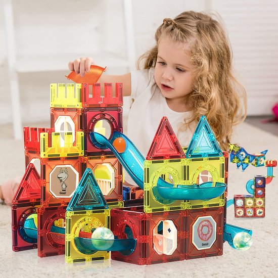 Magnetisch Bouwspeelgoed 75-delig – Educatieve Magnetische Blokken Set voor Kinderen – 3D Magnetische Tegels – STEM Speelgoed – Bouwstenen voor Jongens en Meisjes van 3 tot 12 Jaar – Creatief Constructiespeelgoed van Merkloos