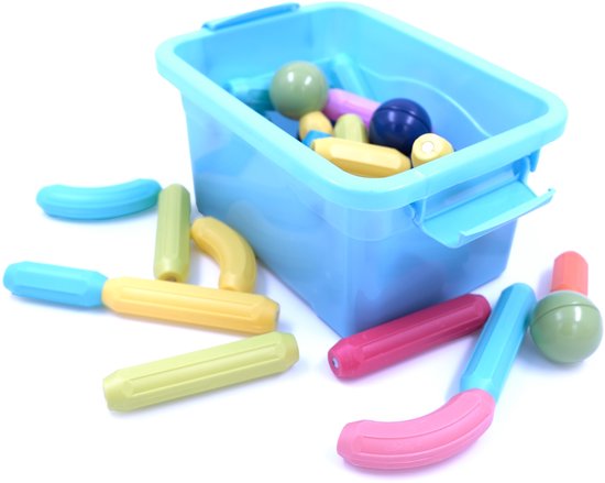 Magnetisch Bouwspeelgoed voor Peuters – 34 Delige Set - Inclusief Opbergdoos - Stimuleer Creativiteit en Motoriek van Playfeel