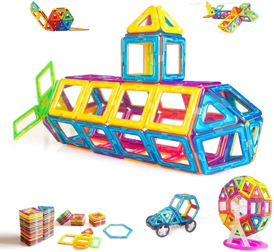 Magnetisch Bouwstenen Speelgoed – 95-delig Constructiespeelgoed – Magnetische Bouwblokken voor Kinderen – Educatief STEM Speelgoed – Creatief Cadeau voor Jongens & Meisjes van 3 t/m 7 Jaar – Magneten Speelset voor Bouwen en Leren van Merkloos
