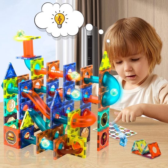 Magnetisch Constructiespeelgoed 110-delig - Magnetische Bouwstenen Speelgoed Set - STEM Educatief Speelgoed - 3D Magnetische Tegels - Bouwblokken Kinderen - Cadeau voor Jongens en Meisjes 3-12 Jaar van Merkloos