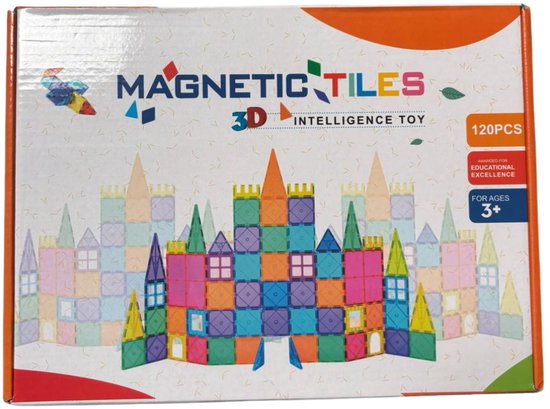 Magnetisch Speelgoed - 100 Stuks - Magnetisch Bouwspeelgoed - Magnetische Bouwstenen - Magnetische Tegels van Merkloos