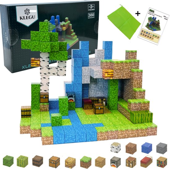 Magnetisch speelgoed – magnetisch bouwspeelgoed 300 stuks – magnetische bouwstenen - magnetische blokken – montessori speelgoed – magneten speelgoed - Jungle creek van Merkloos