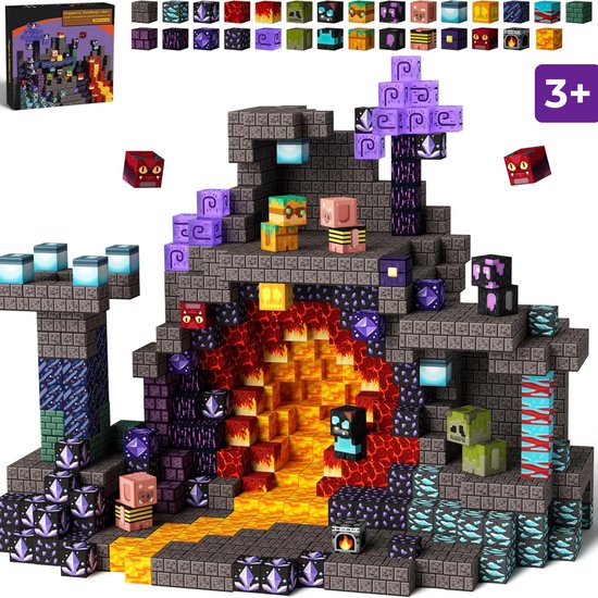 Magnetische Blokken Speelgoed - 100 Magnetische Bouwstenen - Magnetic Cubes - Magnetic Tiles - Magnetische Tegels - Constructie Speelgoed - Montessori Speelgoed - Cadeau voor Jongen of Meisje - Vanaf 3 jaar van Merkloos
