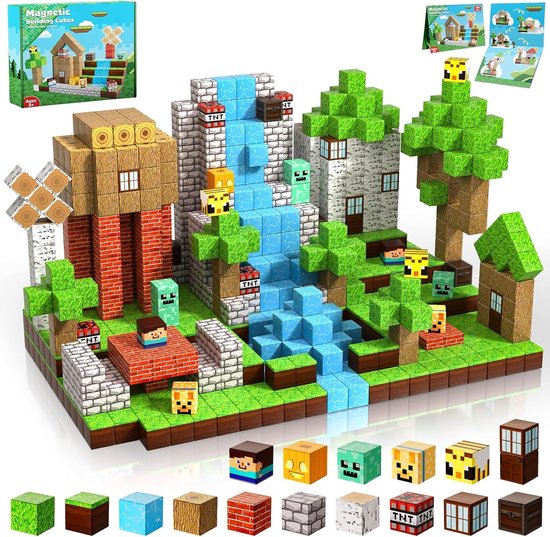 Magnetische Bouwblokken Set – 100-delig Speelgoed – Montessori Magneten voor Kinderen van 3 tot 9 Jaar – Educatief Constructiespeelgoed – Creatief Bouwen – Cadeau voor Jongens en Meisjes – Magnetisch Speelgoed voor Verjaardag van Merkloos