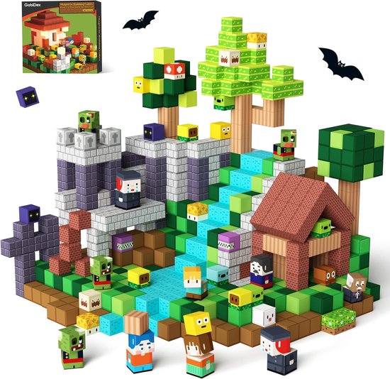 Magnetische Bouwblokken Set - 100 Stuks Educatief Speelgoed - Magnetische Tegels voor Kinderen 3-10 Jaar - Creatieve Bouwset voor Jongens en Meisjes - STEM Speelgoed Cadeau - Montessori Constructiespeelgoed van Merkloos
