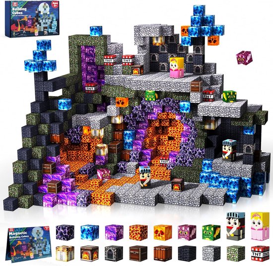 Magnetische Bouwblokken Set – 150-delig Constructiespeelgoed – Donker Kasteel Bouwset – Montessori Magneten voor Kinderen van 6 tot 12 Jaar – Educatief Speelgoed – Creatief Bouwen – Cadeau voor Jongens en Meisjes van Merkloos