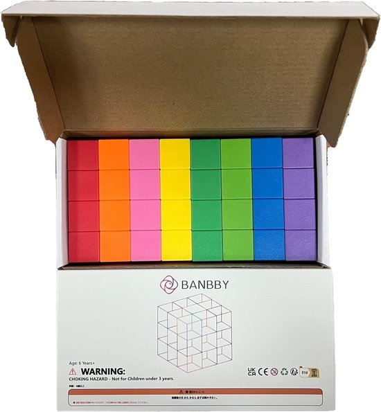 Magnetische Bouwblokken Set - 32 Stuks - 25mm Formaat - 8 Kleuren - Educatief Constructiespeelgoed - Magnetisch Speelgoed voor Kinderen vanaf 3 Jaar - Creatieve Montessori Bouwset - STEM Speelgoed Jongens & Meisjes van Merkloos