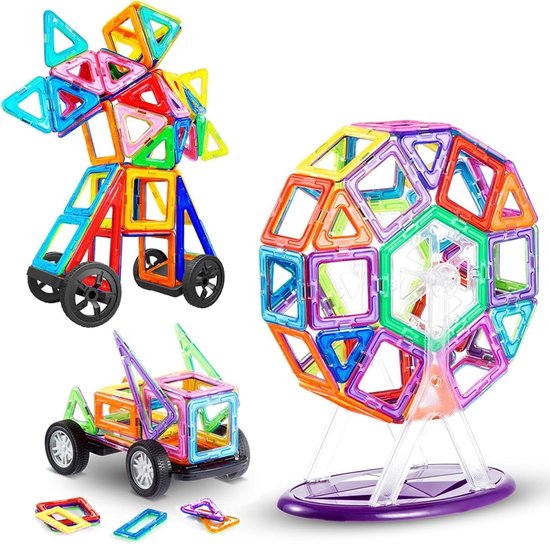 Magnetische Bouwblokken Set van 116 Stuks – Educatief Speelgoed voor Kinderen vanaf 3 Jaar – Creatieve Magneten Speelset – STEM Bouwspeelgoed – Cadeau voor Verjaardag, Kerst en Feestdagen van Merkloos