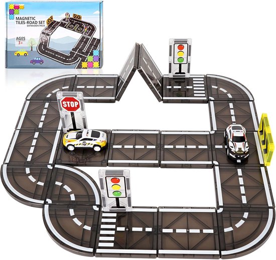 Magnetische Bouwset 26 Delen - Educatief Speelgoed voor Kinderen 3-7 Jaar - Verenigbaar met Alle Merken Tegels van Merkloos