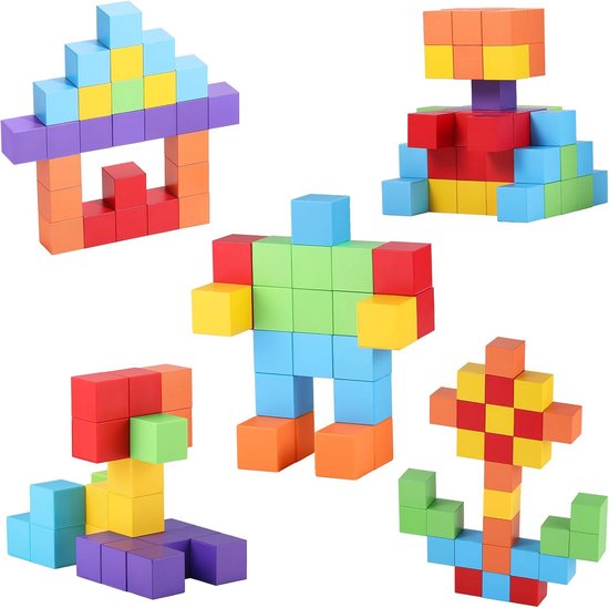 Magnetische Bouwstenen Set - 30 Delige Educatieve Constructie Speelgoed voor Kinderen vanaf 18 Maanden van Toi-Toys