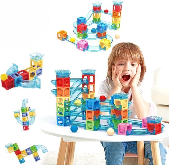 Magnetische Knikkerbaan – 36 Stuks Knikkerbaan - Magnetisch Speelgoed - Magnetic Tiles – Knikkers – Constructiespeelgoed Voor Leeftijd 3 t/m 12 Jaar - Cadeau Kind van Playfun Kids