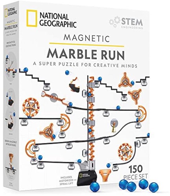 Magnetische Marmorbaan - 150-delig STEM Bouwset voor Kinderen en Volwassenen met Magnetisch Spoor en Trickstukken van Merkloos