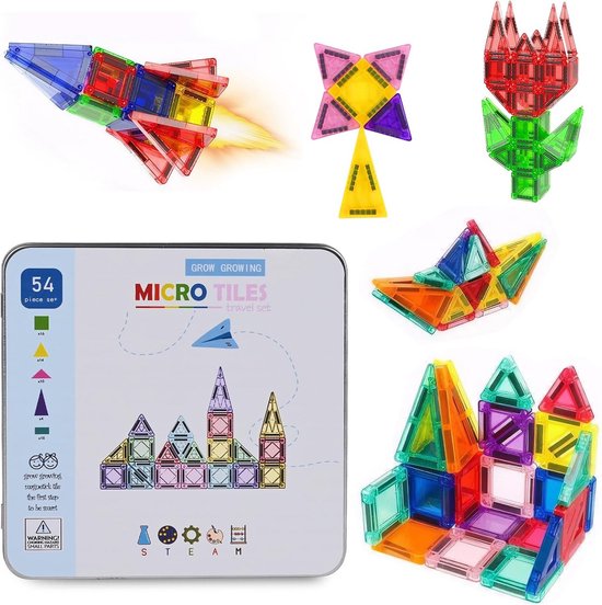 Magnetische Tegels Bouwset Klein Formaazet Educatief Speelgoed Vanaf 3 Jaar van Merkloos
