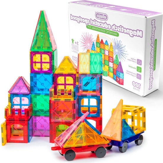 Magnetische Tegels - Bouwstenen - Creatief Spelen - STEM & Montessori - 100 Stuks - Kleurrijk van Merkloos