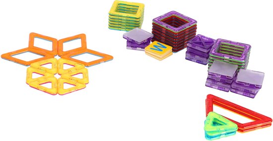 Magnetische tegels diverse vormen 77 delig 5,5 Cm van Playtive.