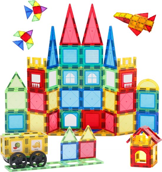 Magnetische Tegels - MAGPLAYER 103 stuks - Magnetisch - Bouwstenen- Educatief Speelgoed voor Intelligentie en Creativiteit van MAGPLAYER