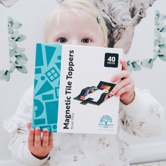 Magnetische tegeltoppers - autobaan / wegdelen | Learn & Grow Toys van Learn & Grow Toys