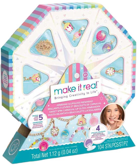 Make it Real - Sweet Spin Carnaval Lipgloss Armbanden Set van Merkloos