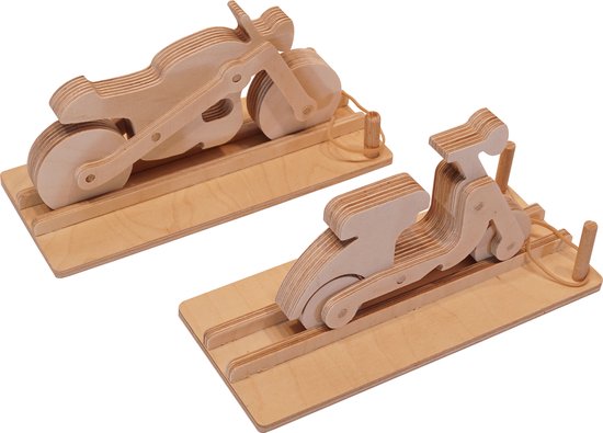 Manufacture en Famille - Race Motor + Scooter - Houten Speelgoed - Do it yourself van Merkloos
