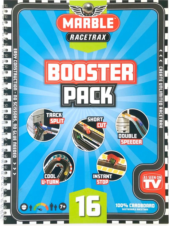 Marble Racetrax - Knikkerbaan - Racebaan - Booster Pack - Uitbreidingspakket - 16 Sheets van Marble Racetrax