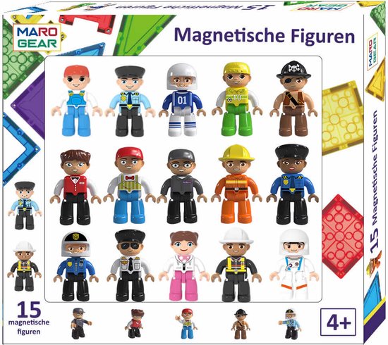 MaroGear © Magnetische Speelgoedfiguren - Magnetische figuurtjes met magneten in de voetjes - 15 stuks van Merkloos