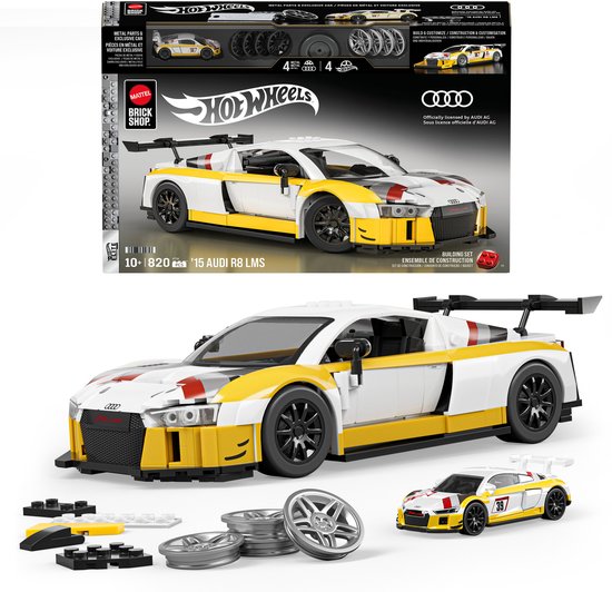 Mattel Brick Shop Hot Wheels Elite Serie - '15 Audi R8 LMS bouwspeelgoed - 820 onderdelen van Mattel