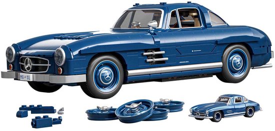 Mattel Brick Shop Hot Wheels - Mercedes-Benz 300 SL Raceauto Bouwset (1600 Onderdelen) van Merkloos